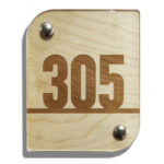 Πινακίδα αριθμών δωματίων ξενοδοχείου Ξύλο - Plexiglass