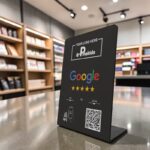 Μαύρο NFC Google Reviews Stand με Logo