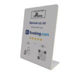 Λευκό NFC Booking Reviews Stand με Logo - Image 2