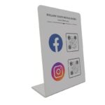 Λευκό QR Code FB Insta Stand