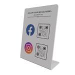 Λευκό QR Code FB Insta Stand - Image 2