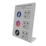 Λευκό QR Code Social Media Stand - Image 2