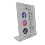 Λευκό QR Code Social Media Stand με Logo