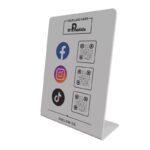 Λευκό QR Code Social Media Stand με Logo - Image 2