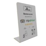 Λευκό NFC Tripadvisor Reviews Stand με Logo