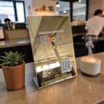 Χρυσός καθρέφτης NFC Google Reviews Stand