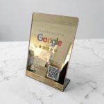 Χρυσός καθρέφτης NFC Google Reviews Stand 2