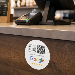 Λευκό NFC Google Reviews Αυτοκόλλητο