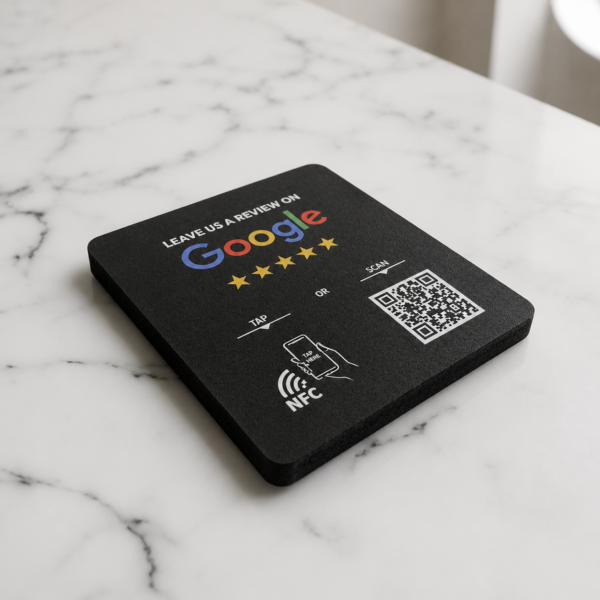 Πινακίδα NFC Google Reviews Black